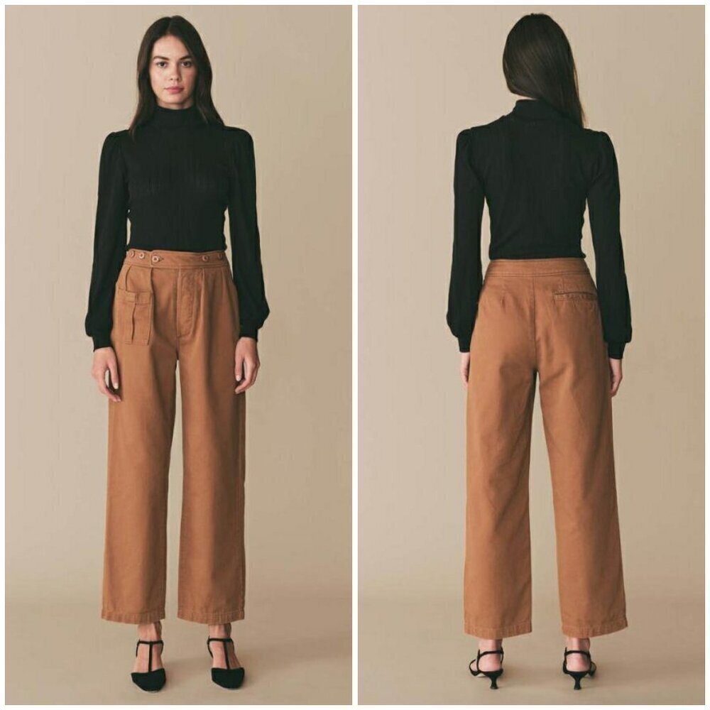 💕DOEN💕 Ayrshire Pant ~ High Waisted Military Style Pants Cassava Brown 27 NWT